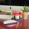 Rainbow Hand-Painted Soapstone Circle of Friends Sculpture with Smooth Satin Finish